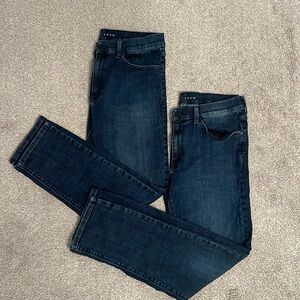 2 pairs excellent like new Mott & Bow dark wash slim jeans *waist 33 length 30*